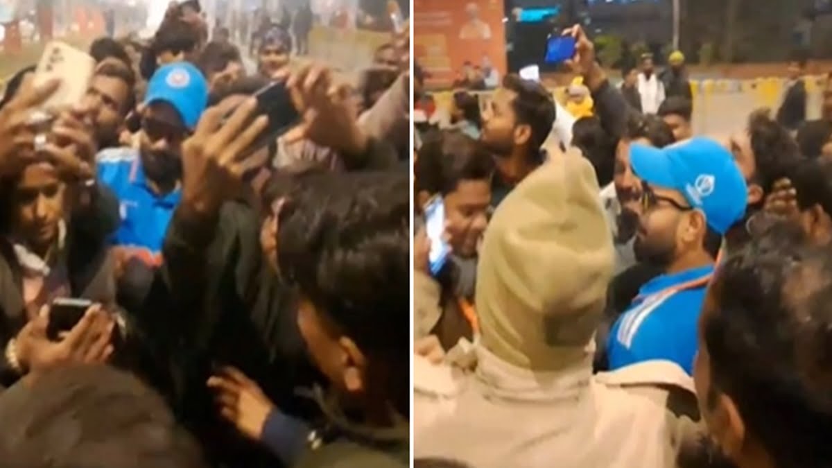 Enthusiasm among fans to take selfie with 'Virat Kohli' in Ayodhya, Kohli surrounded by fans
