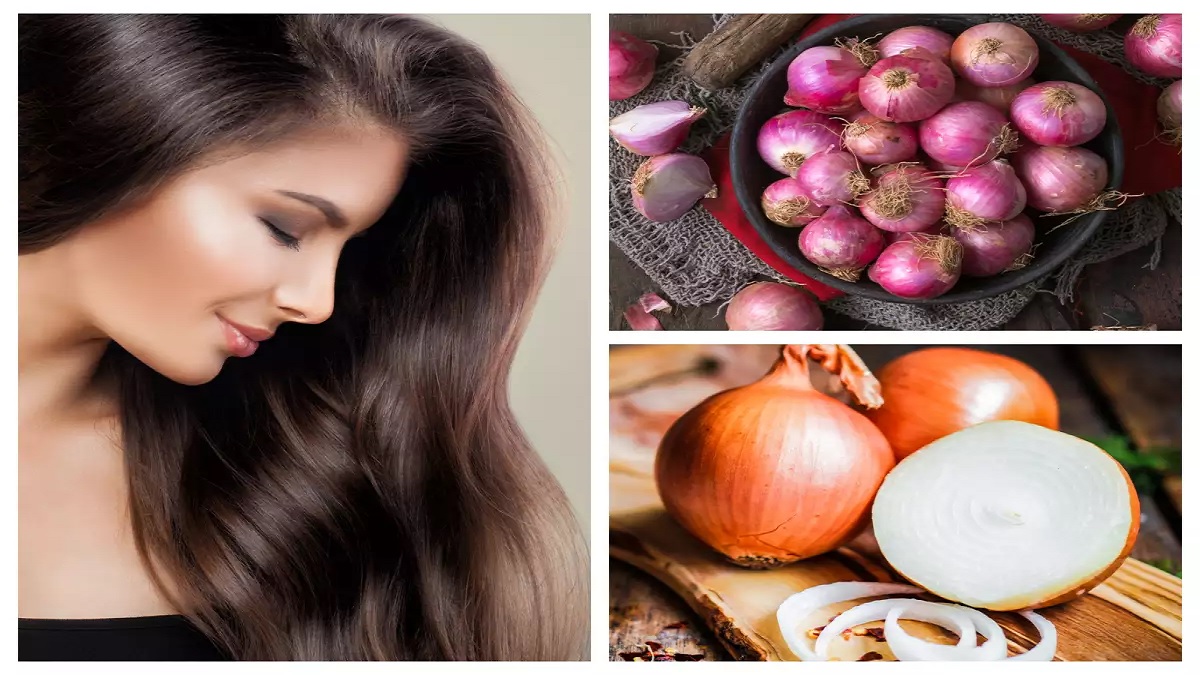 Applying onion juice to hair cures many problems and strengthens hair