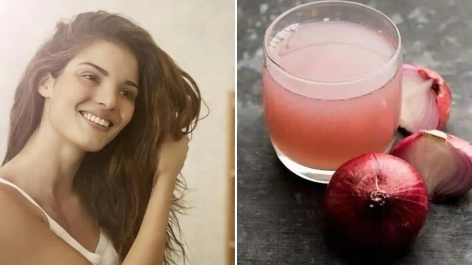 Applying onion juice to hair cures many problems and strengthens hair