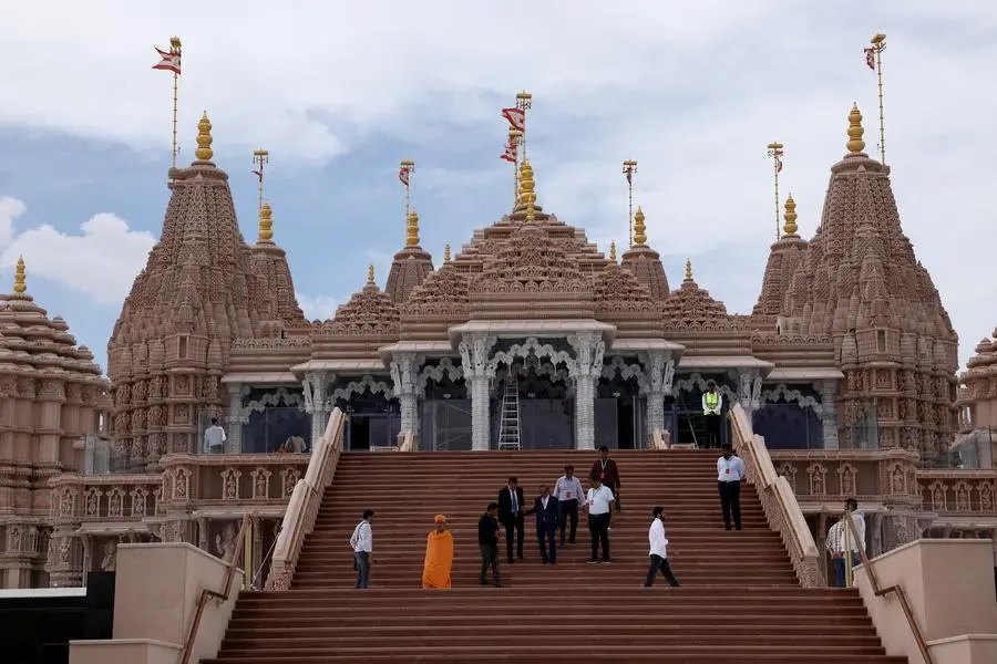 Hindu devotees flock to the BAPS temple in Abu Dhabi