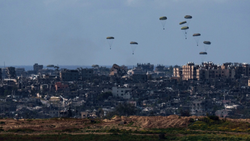 Parachute crashes during air aid delivery in Gaza 5 dead