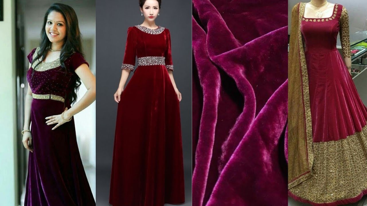 velvet gowns new designs for reception party2