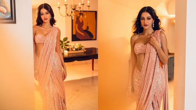 pink saree collection inspired by actress kriti sanon to ananya panday 3