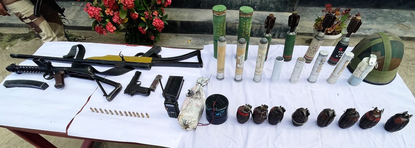 major action by assam rifles and manipur police in thoubal district huge quantity of arms and ammunition recovered2