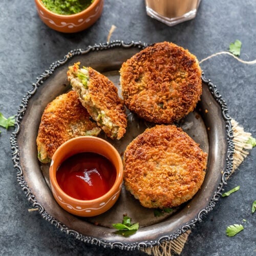 tasty and healthy cutlets from left over roti and sabj1