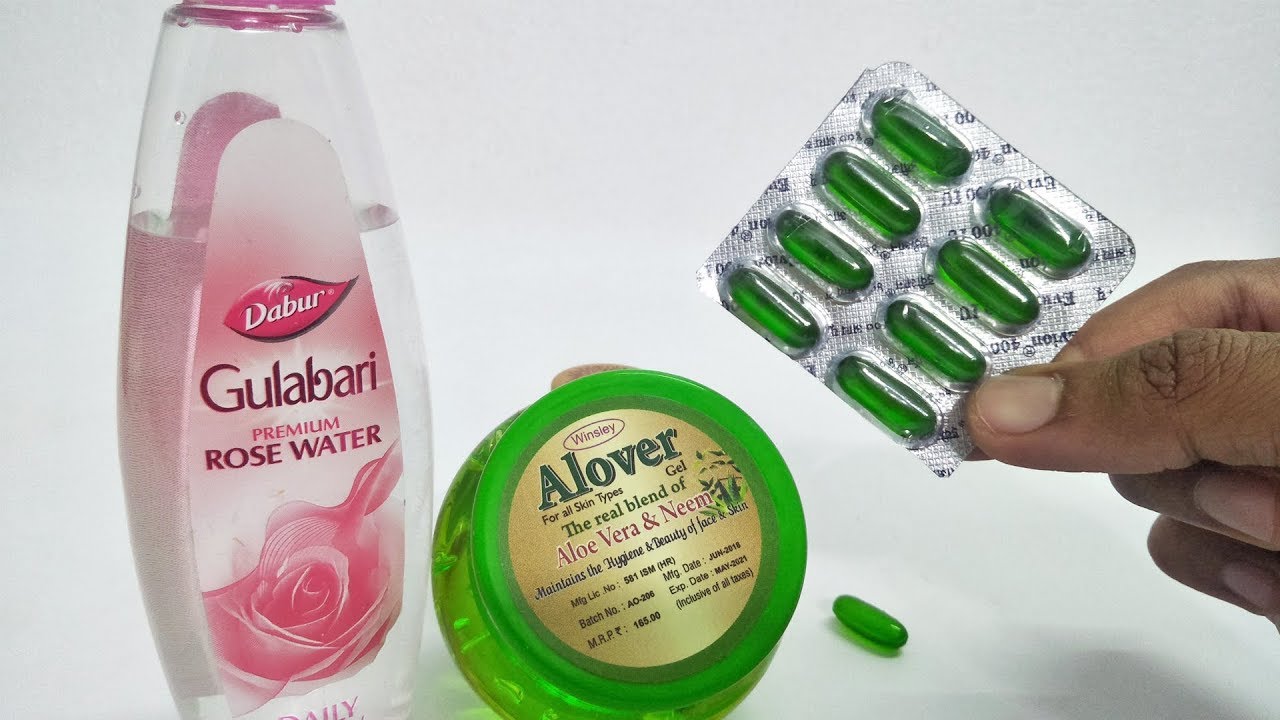 make a serum at home with aloe vera gel rose water and vitamin e 1