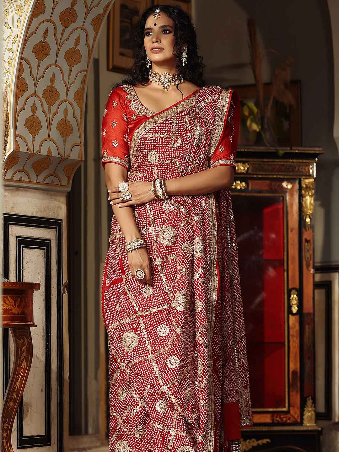 How To Drape Bandhani Saree