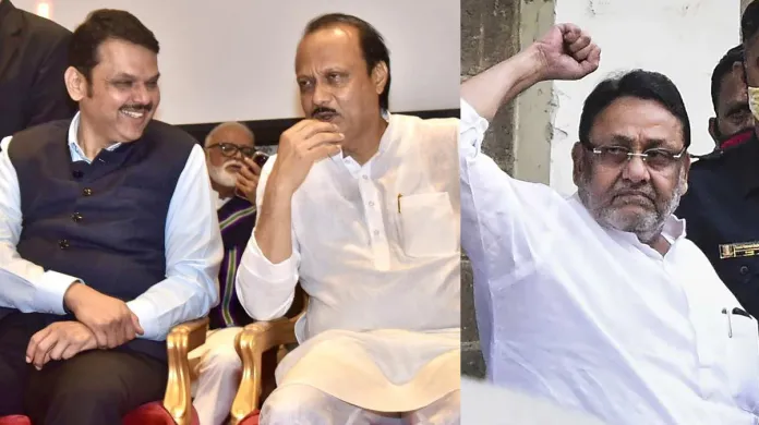 ajit pawar share stage with nawab malik devendra fadnavadis may irk21