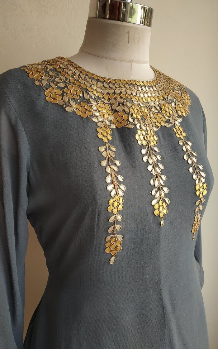 gota patti designs for kurti neckline 3