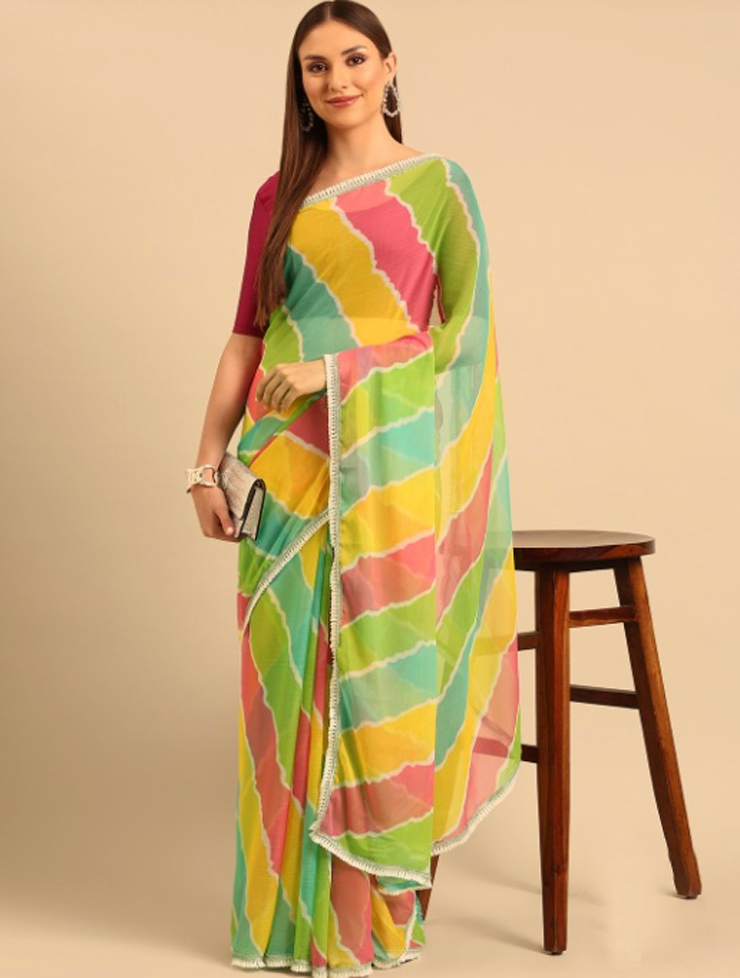 multicoloured saree designs for family functions 1