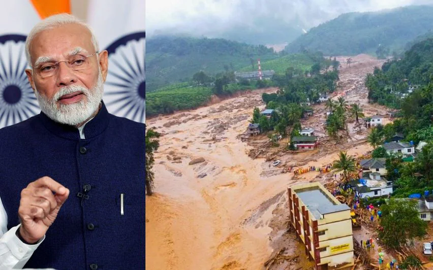 pm modi wayanad visit live updates pm modi conducted aerial survey of landslide affected area 12