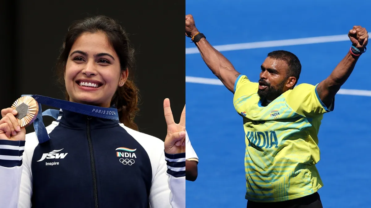 pr sreejesh and manu bhaker india flagbearer for paris olympics