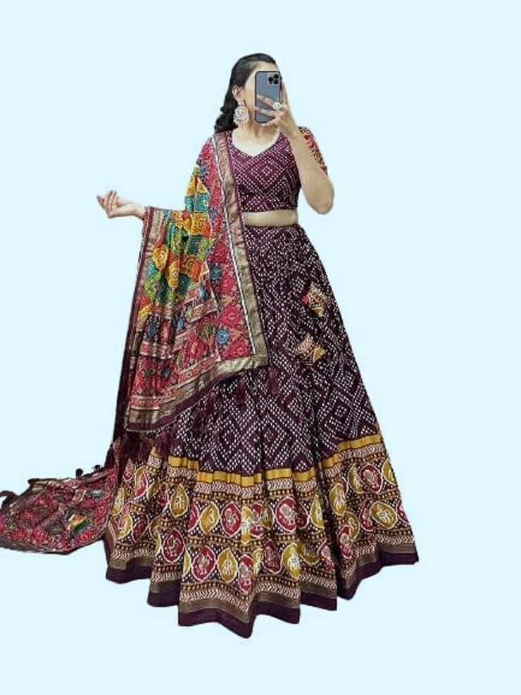 Heavy print lehenga choli