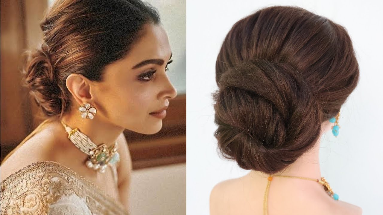 trendy and easy hairstyle for saree and suit images step by step2