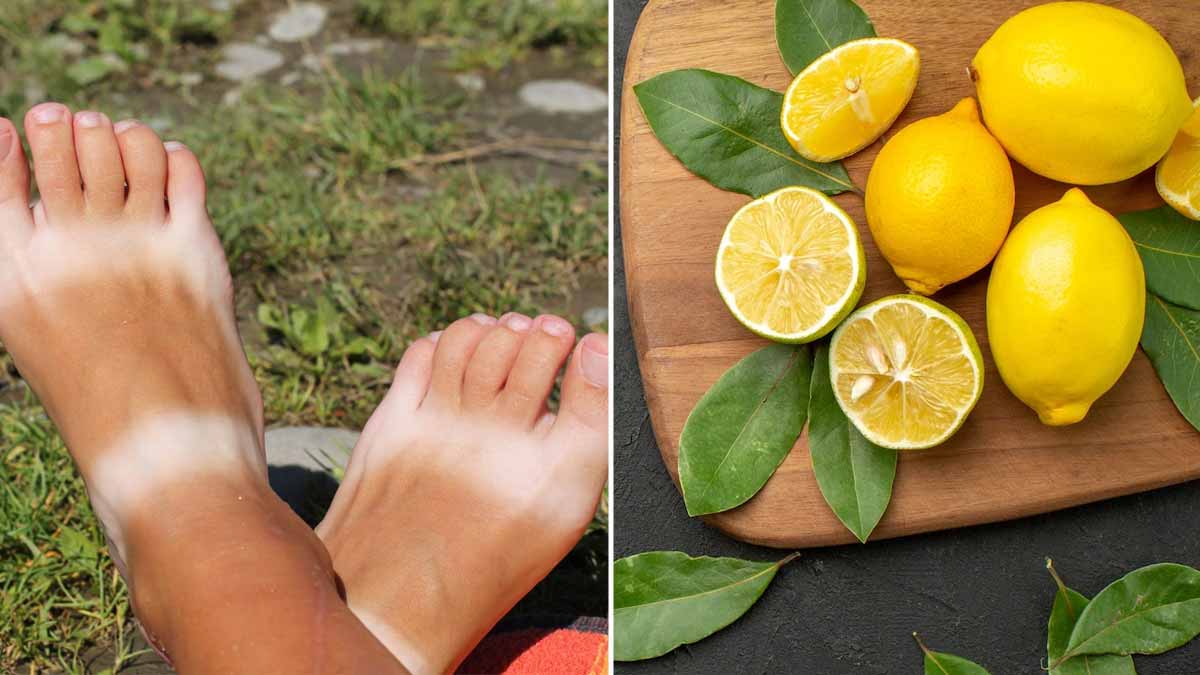 use lemon peel to clean feet pedicure at home to remove tanning get soft skin1