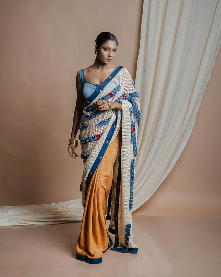 denim saree designs ideas for women