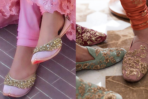 fancy heels sandals designs with salwar suit and saree2