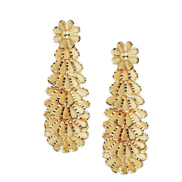 1gold hanging earrings designs for women