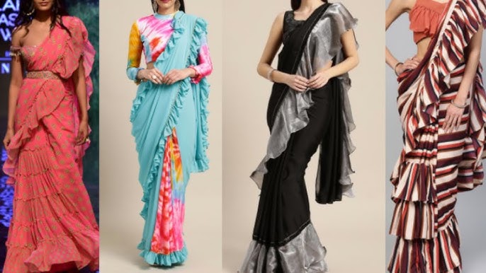 gorgeous ruffle saree designs for perfect desi look on wedding seaso1