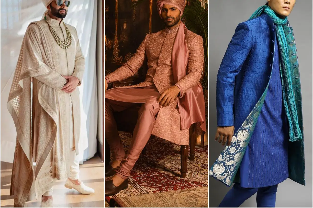 groom style tips know how to drape stole or dupatta with sherwani indo western outfit1