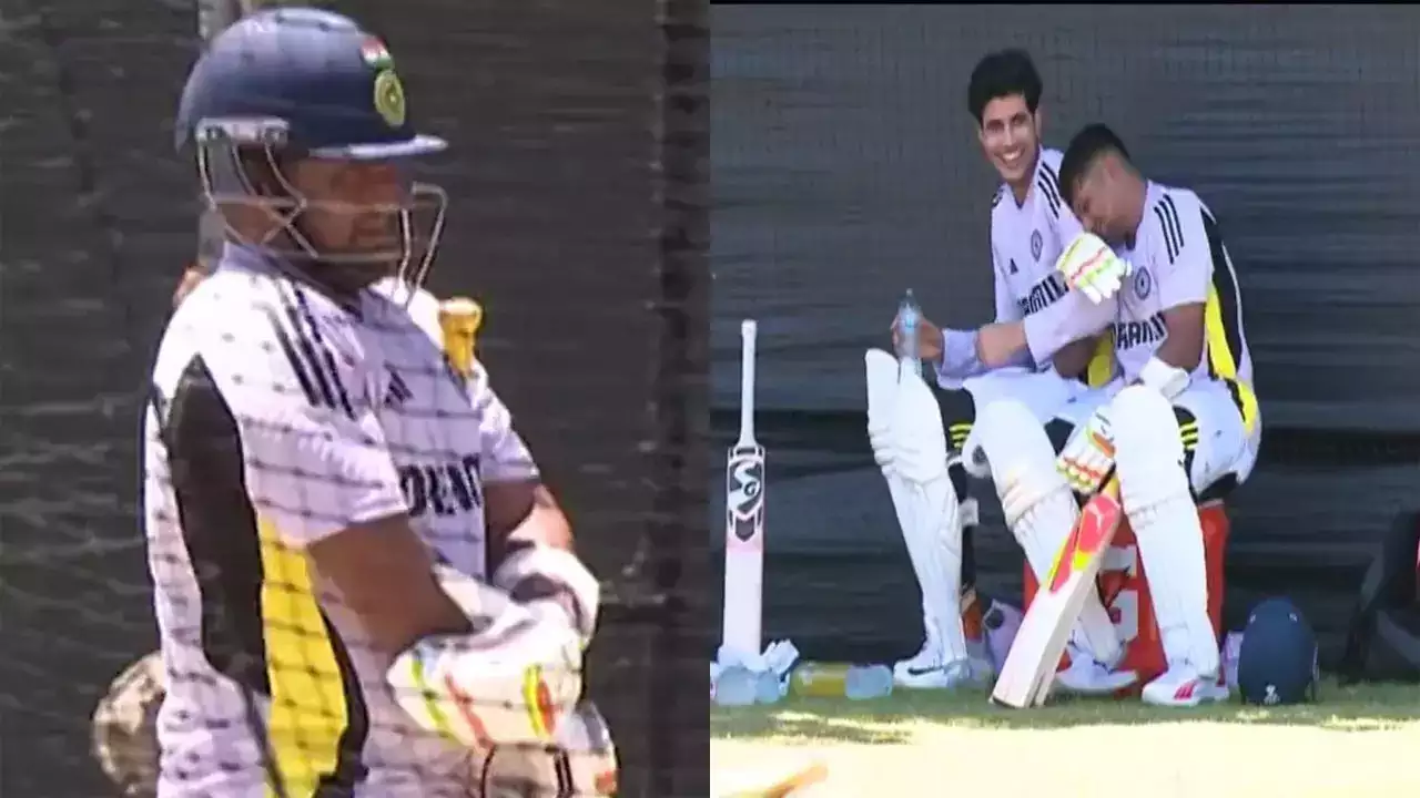 sarfaraz khan walks off after painful elbow hit during training session in perth ind vs aus bgt1