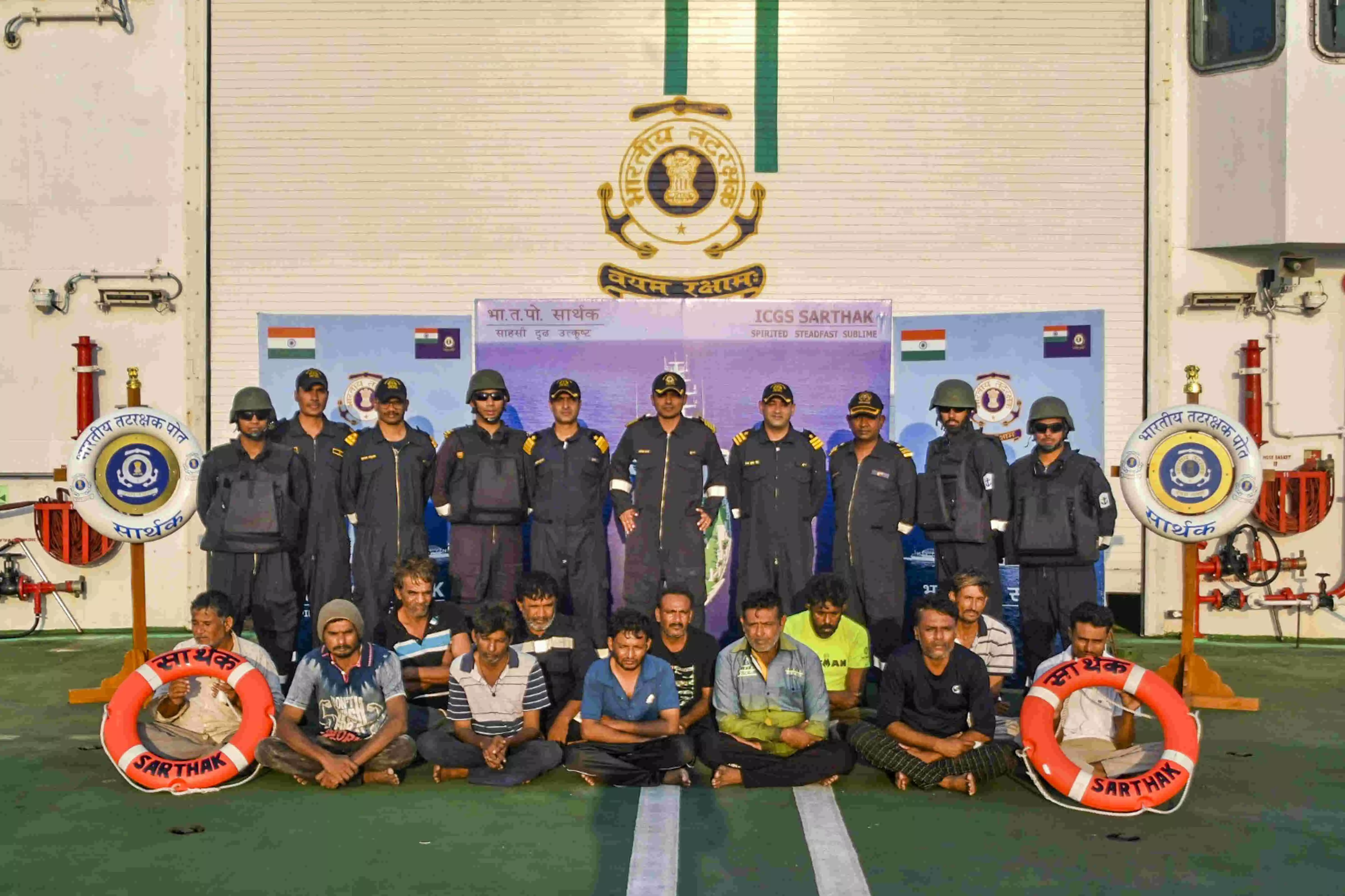 indian crew members of sunken ship rescued by indian coast guard with pakistan agency help1