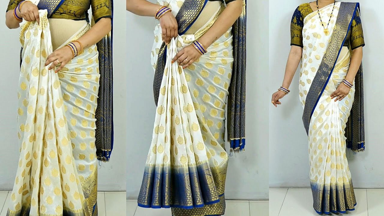 saree draping tips for single plates easy hack to carry heavy silk sarees in one plate1