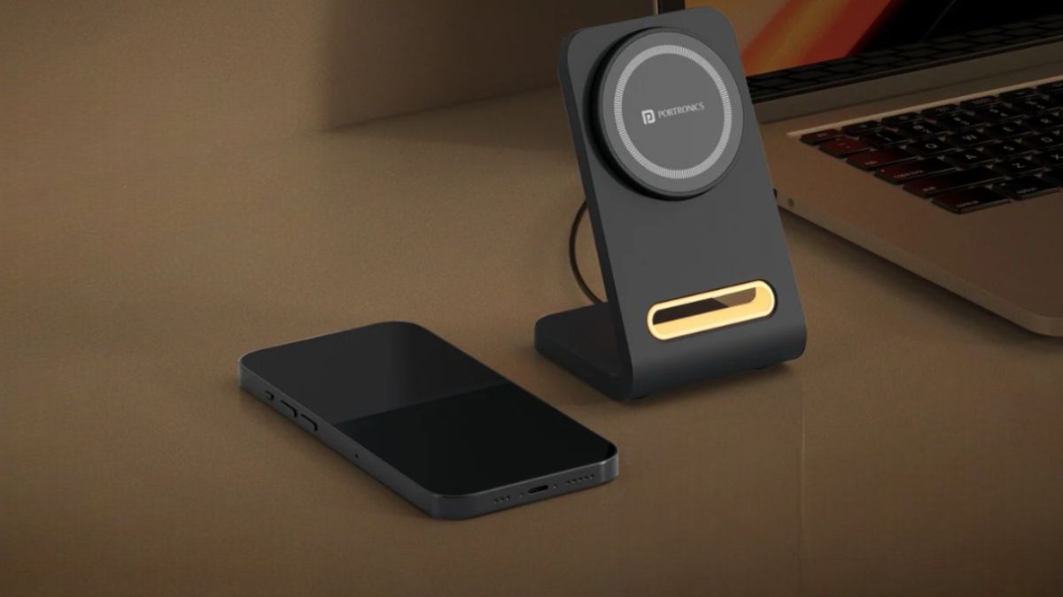 portronics flux 15w wireless charging stand launched with qi2 and magsafe support sesr