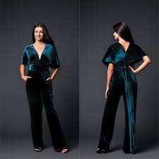 want to get stylish look for party then try velvet jumpsuit see designs herewqr23