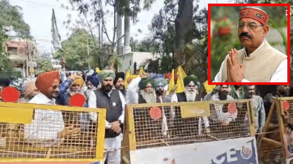 punjab samyukta kisan morcha surround the house cabinet minister police stopped them by putting up barricades