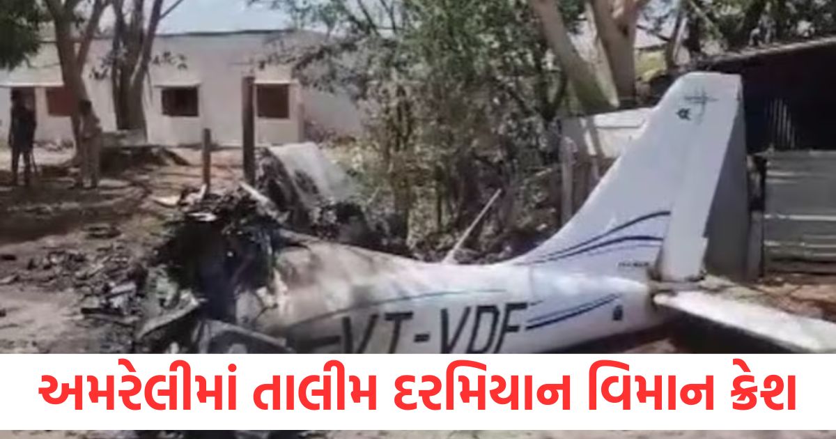 અમરેલીમાં તાલીમ દરમિયાન વિમાન ક્રેશ થયું, પાયલોટનું મોત aircraft crashes during training in amreli pilot dies