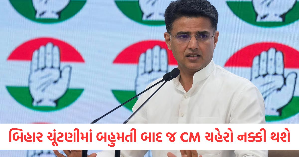 બિહાર ચૂંટણીમાં બહુમતી બાદ જ CM ચહેરો નક્કી થશે, સચિન પાયલટનો મોટો દાવો બિહાર ચૂંટણીમાં બહુમતી બાદ જ CM ચહેરો નક્કી થશેewrw